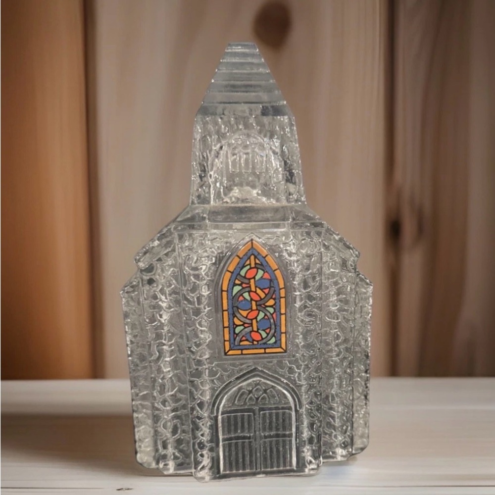 VTG Avon Silent Night Crystal Light Up Church Christmas Decor
